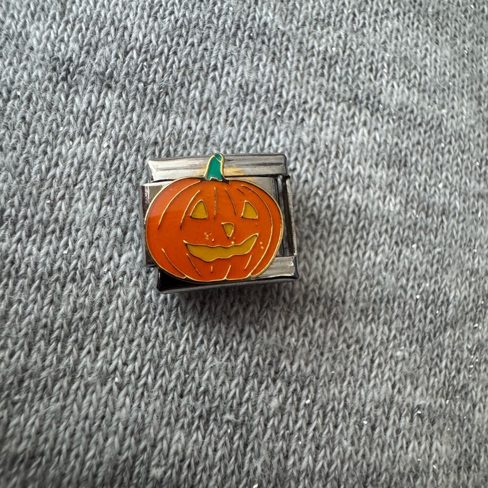 Halloween Pumpkin Italian Charm Link